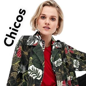 Chico's jacket sweater blouse camisole top open
Green Jungle Floral Hawaiian